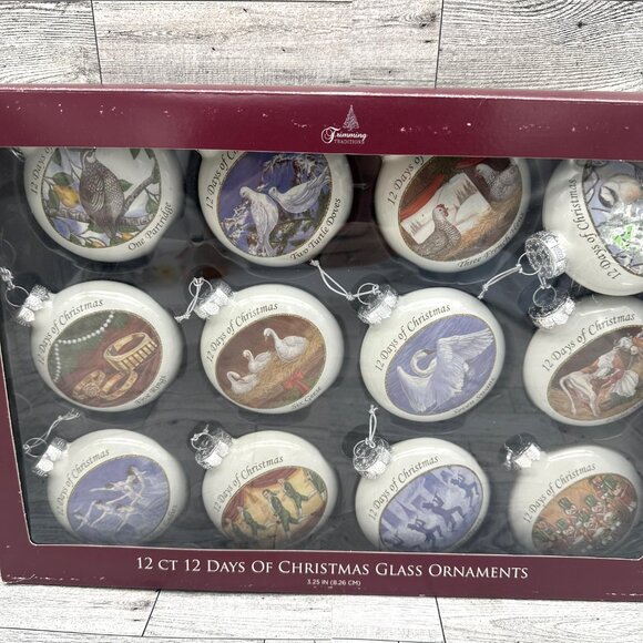 Vintage Sears Roebuck Trimming Traditions 12 days of Christmas Glass Ornaments - Picture 3 of 15